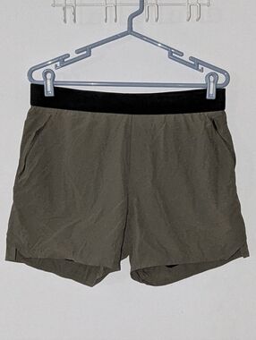 Women’s Olive Green Performance Shorts with Black Waistband